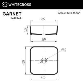 Раковина WHITECROSS Garnet 0702.040040.2XXXX 40 см RAL мат